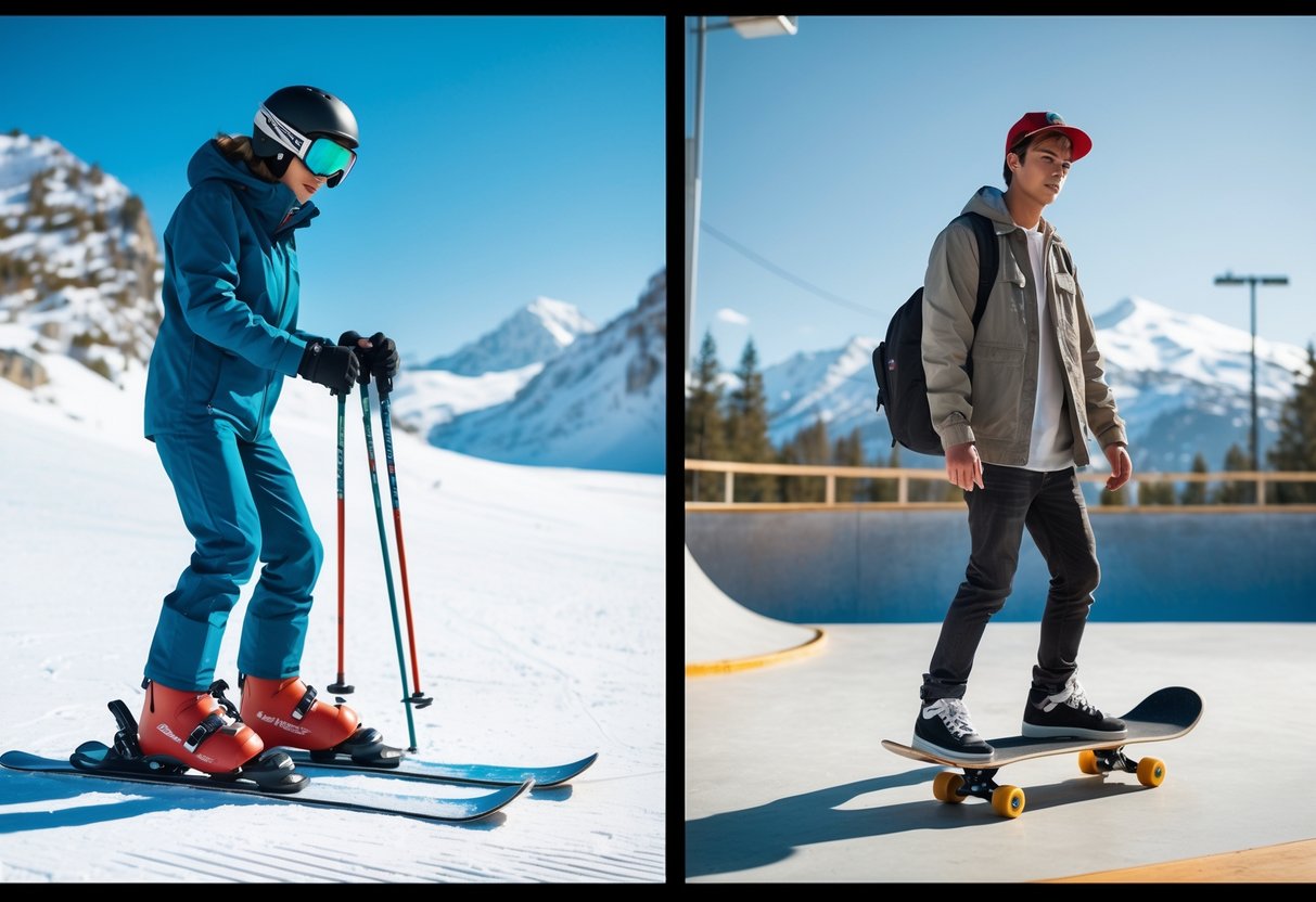 Sadn vaelger du det rette udstyr til skiferien og skateboardeventyret